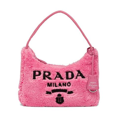 pink prada bag fuzzy|Prada bag re edition.